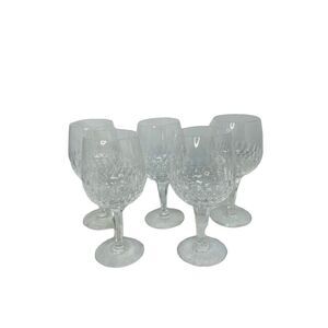 Royal Doulton Clarendon Wine Water Goblet glass set of 5, Vintage Crystal